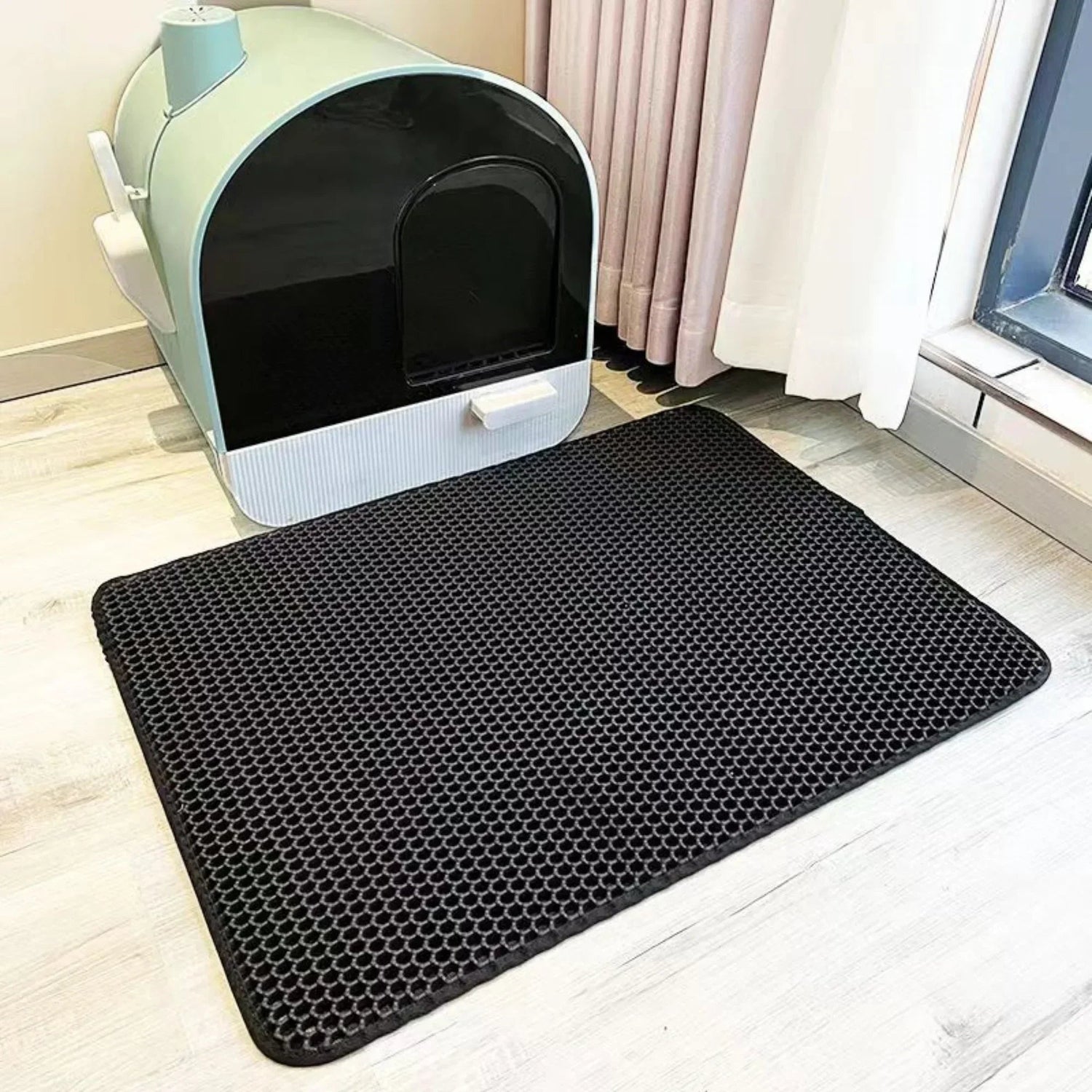 Extra Large Cat Litter Mat Heavy Duty Waterproof 2 Layer Non Slip Washable Pet Floor Protector Litter Box Sand Stopper Brinira