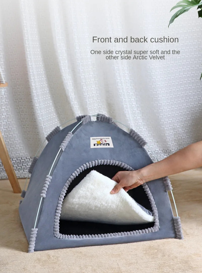 Foldable Cat House Pet Tent Four Seasons Universal Cat and Dog Pet Nest Summer Cool Mat Outdoor Portable Foldable Breathable Brinira