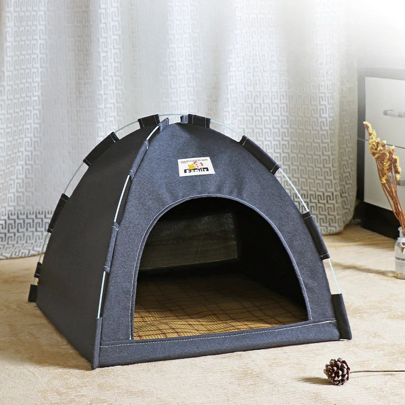 Foldable Cat House Pet Tent Four Seasons Universal Cat and Dog Pet Nest Summer Cool Mat Outdoor Portable Foldable Breathable Brinira