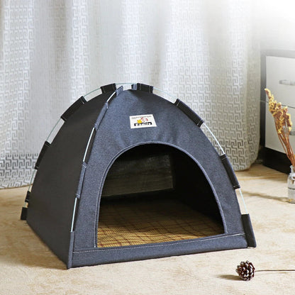 Foldable Cat House Pet Tent Four Seasons Universal Cat and Dog Pet Nest Summer Cool Mat Outdoor Portable Foldable Breathable Brinira