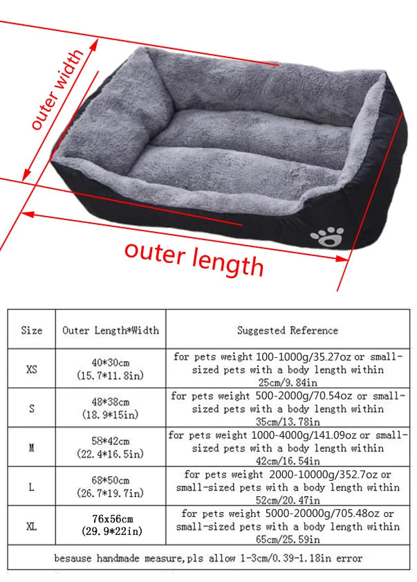 Black Dog Bed Plush Sleeping Bed for Large, Medium and Small Dogs, Non-Slip and Bite-Resistant Pet Sleeping Mat Brinira