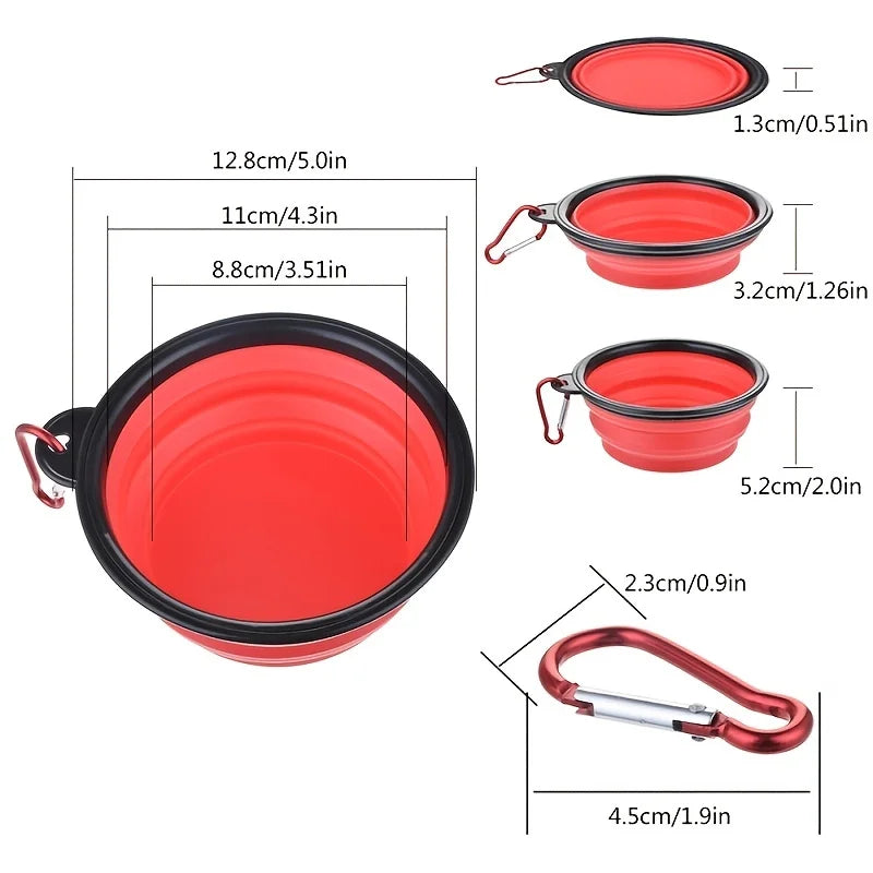 Portable Pet Food Bowl  Durable TPR Bowl  Cat and Dog Food Pet Silicone Collapsible Bowl Portable Travel Outdoor Water Food Bowl Brinira