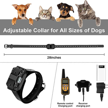 800m Digital Dog Training Collar Waterproof Rechargeable Remote Control Pet with LCD Display for All Size Shock Vibration Sound Brinira