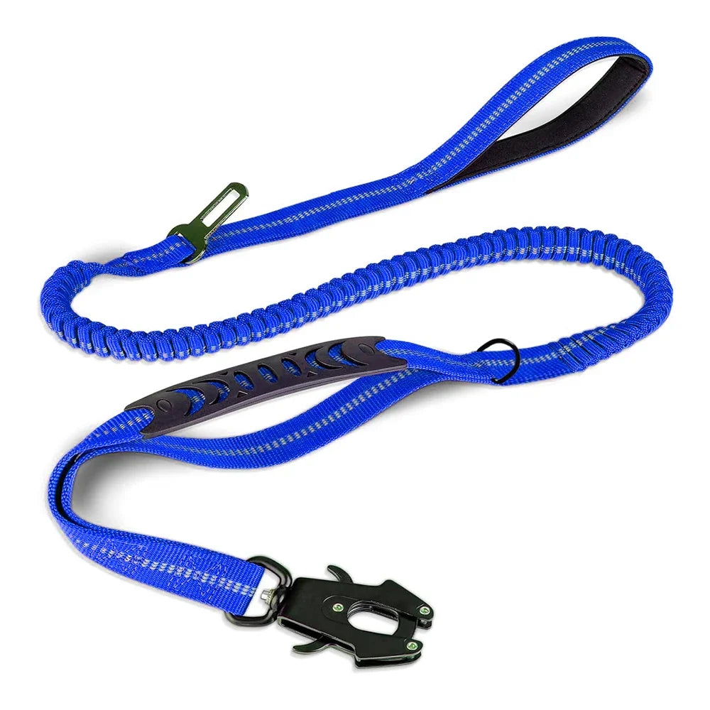 Reflective Shock Absorbing Pet Leashes with Car Seatbelt for Large Dogs Heavy Duty Tactical Bungee Dog Leash No Pull Dog Leash Brinira