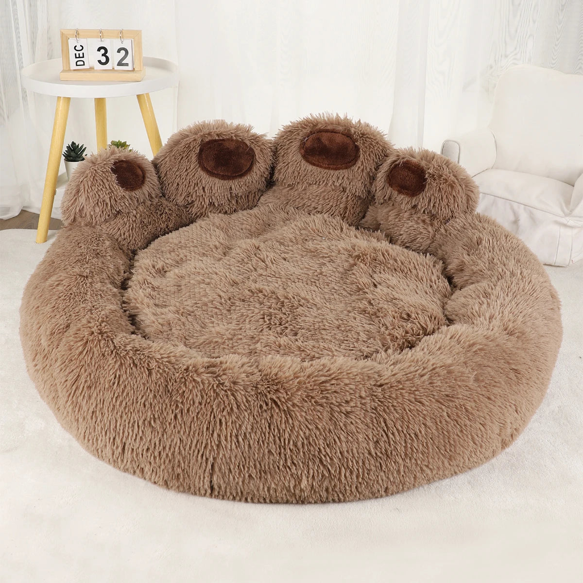 Fluffy Dog Bed Winter Plush Kennel Accessories Pet Products Large Dogs Beds Bedding Sofa Basket Small Mat Cats Big Cushion Puppy Brinira