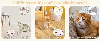 INKZOO Cat Toys, Interactive Cat Toys for Indoor Cats,  Smart Interactive Kitten Toy, Automatic 7 Holes Mice Whack-A-Mole Brinira